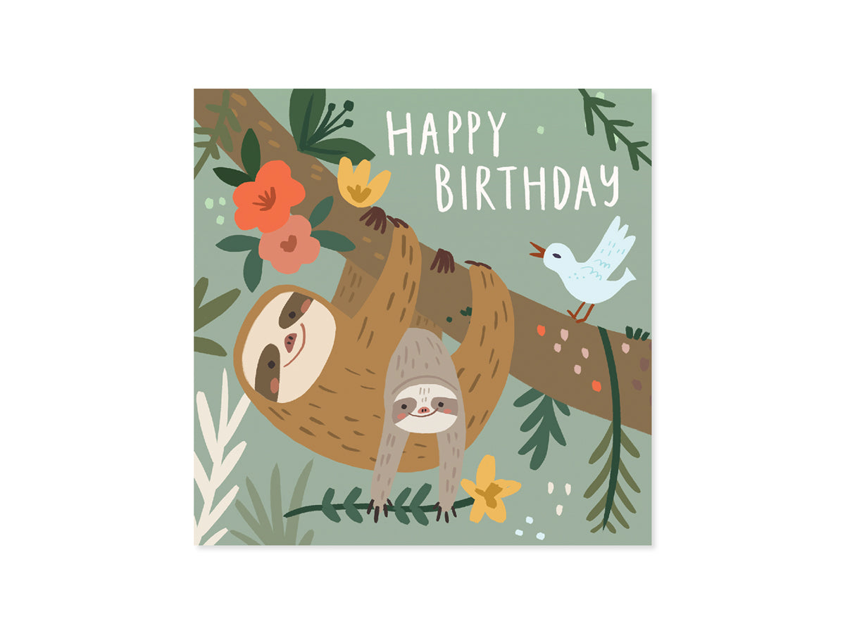 Sloth Birthday Layered Greeting Card