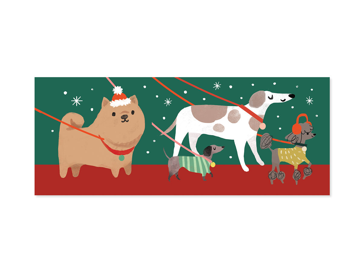 Santa's Dog Walk Layered Greeting Card