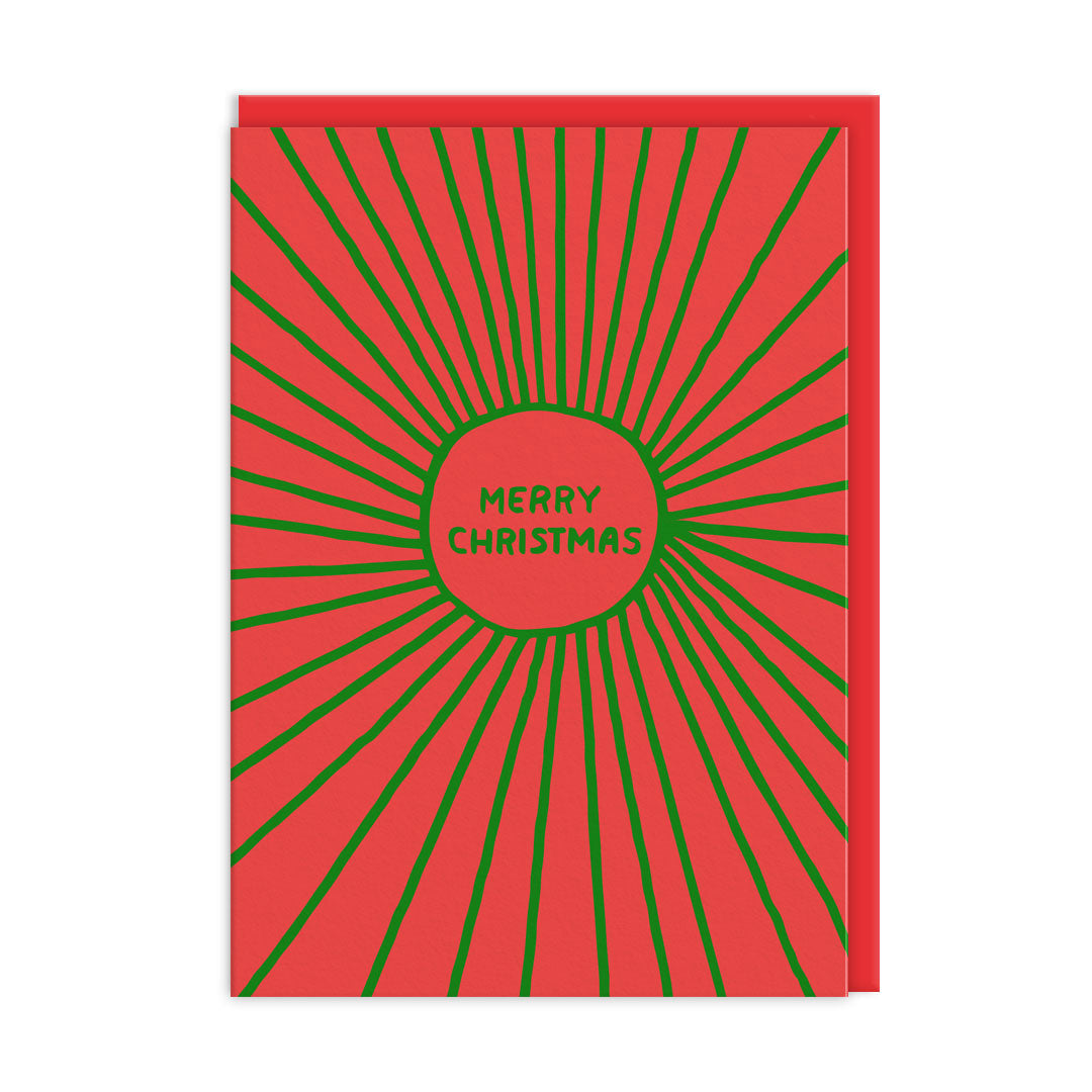 Merry Christmas Starburts Greeting Card