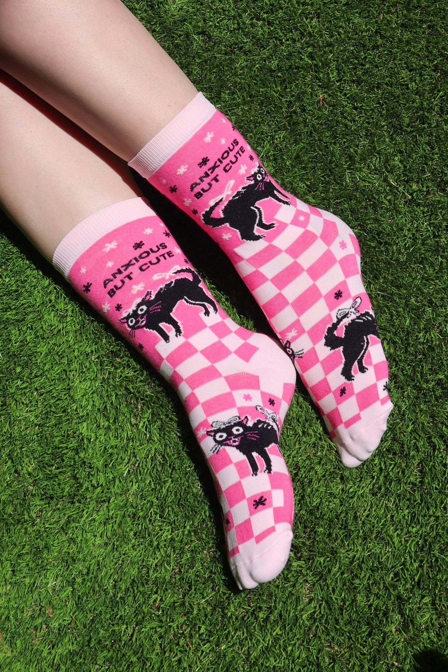 Anxious But Cute Womens Crew Socks