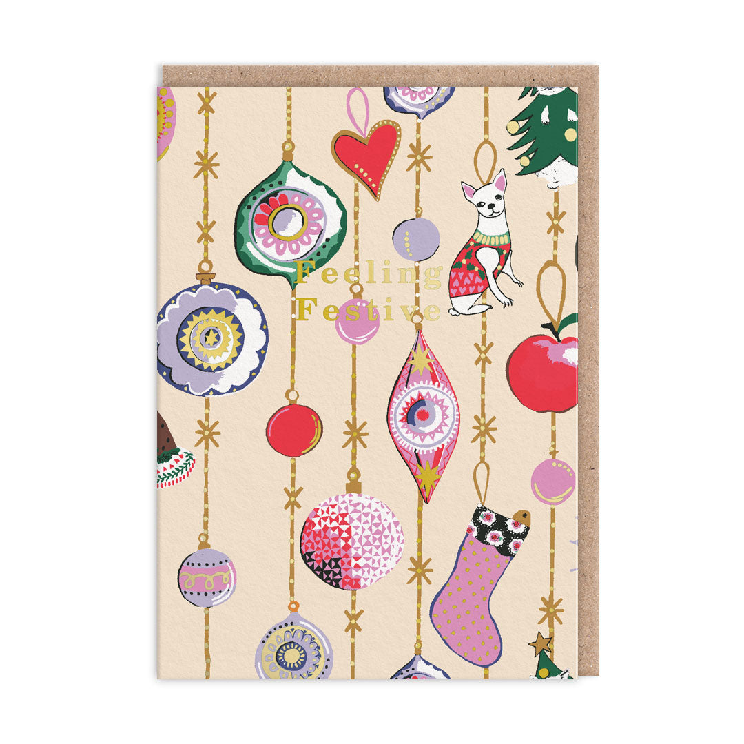Pack of 9 Cath Kidston Christmas Cards - Festive Patterns