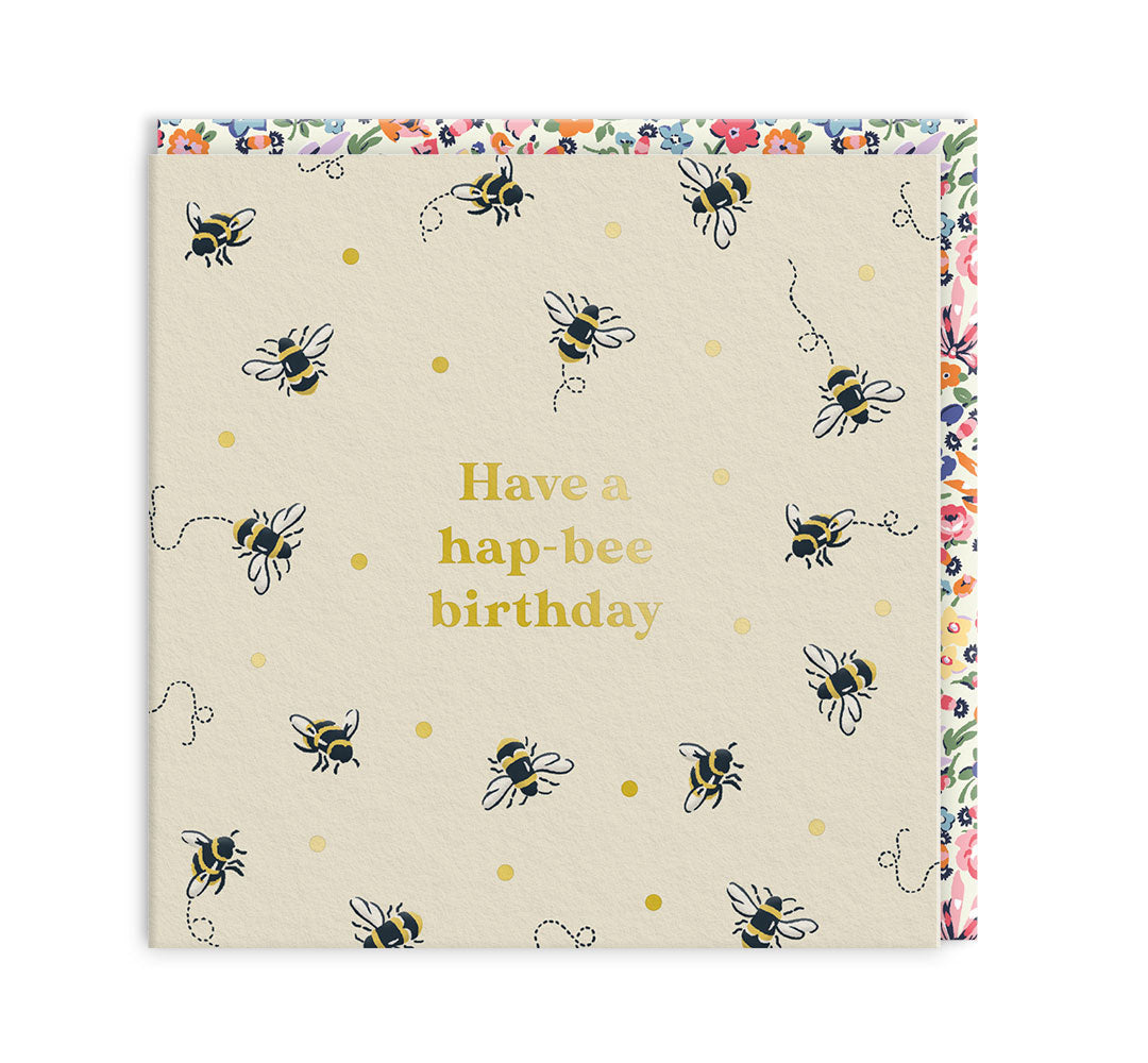 Bees Mini Square Greeting Card