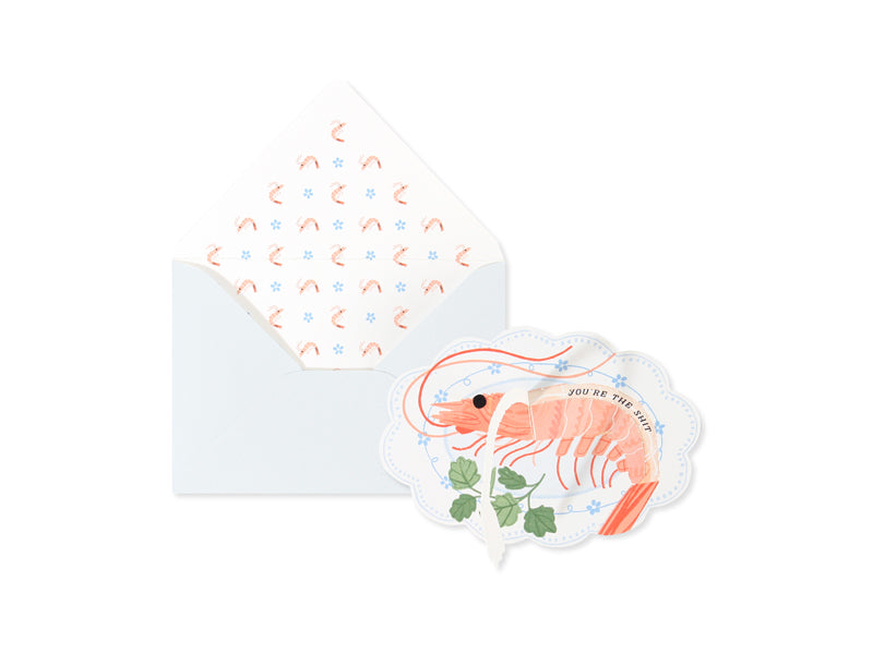 Shrimp 3D Layered Greeting Card