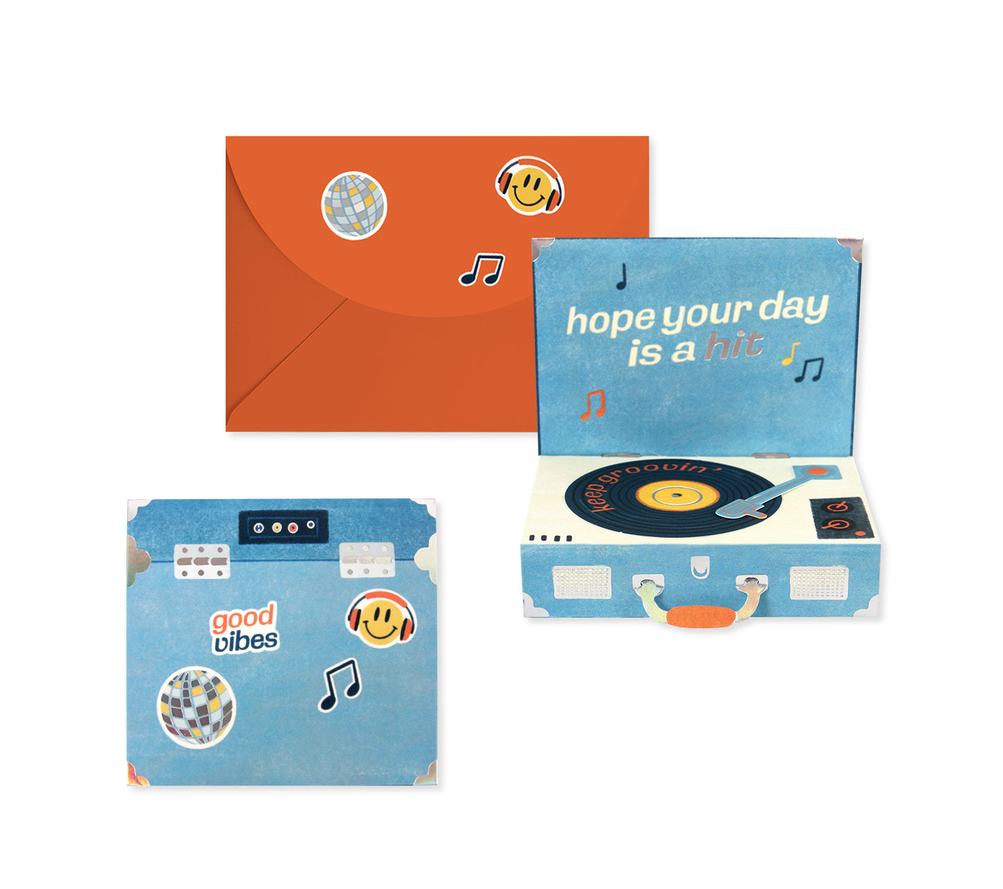 Record Player Dear Alchemy: Petite Die-Cut Greeting Card