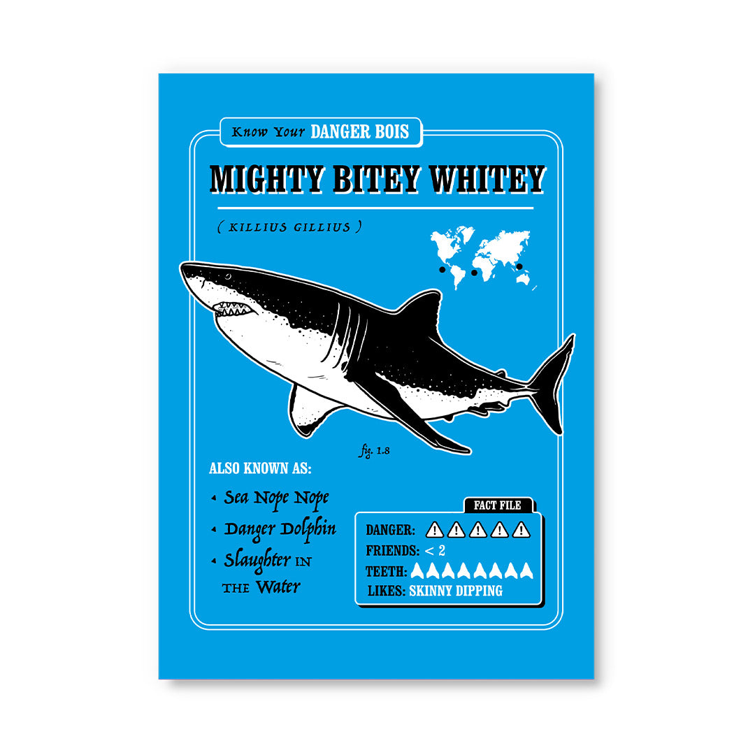 Mighty Bitey Whitey Postcard
