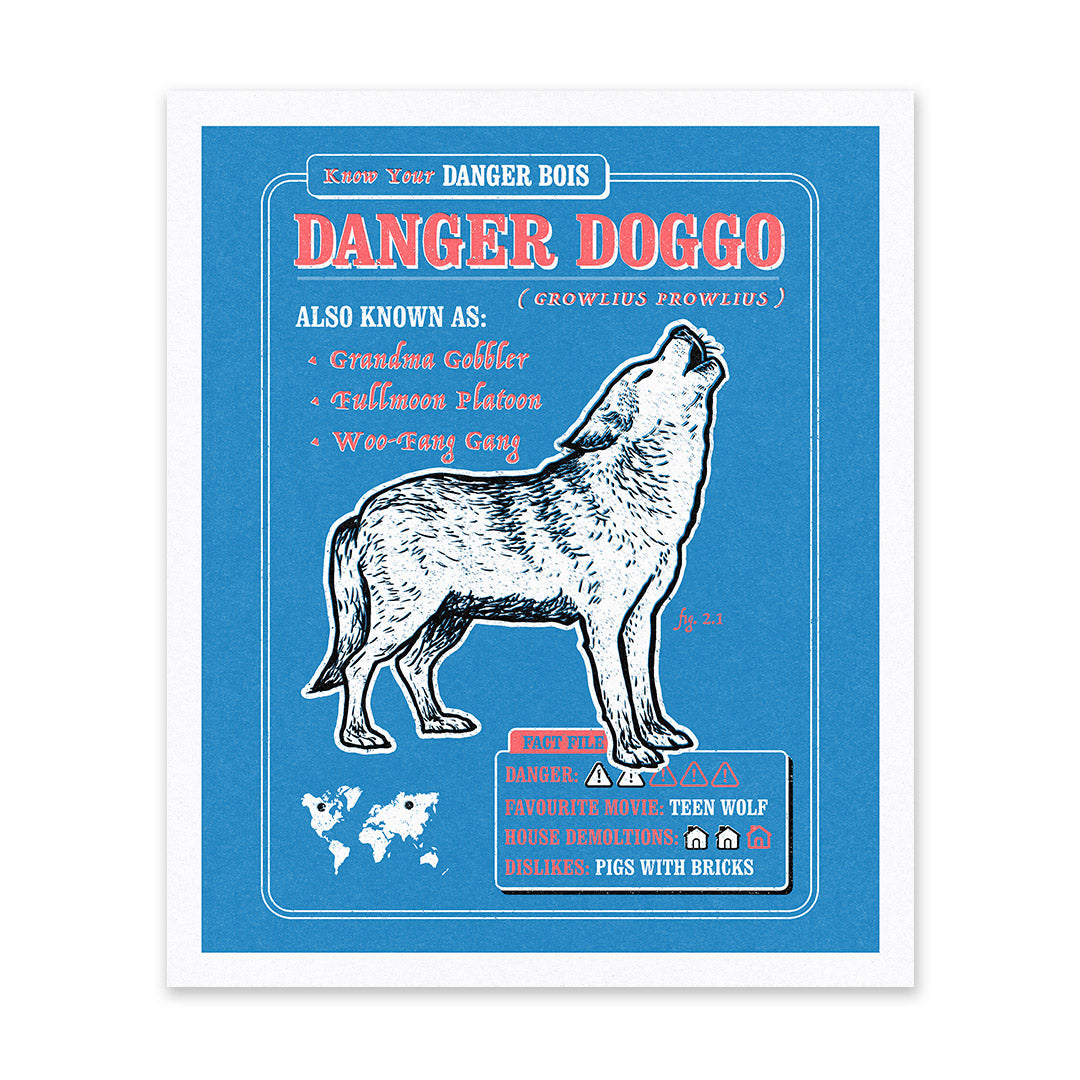 Danger Doggo Large Art Print