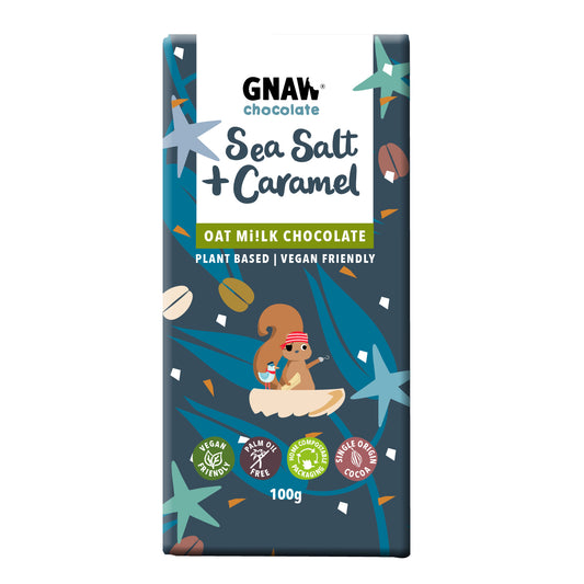 Vegan Sea Salt & Crunchy Caramel Oat Mi!lk Chocolate Bar
