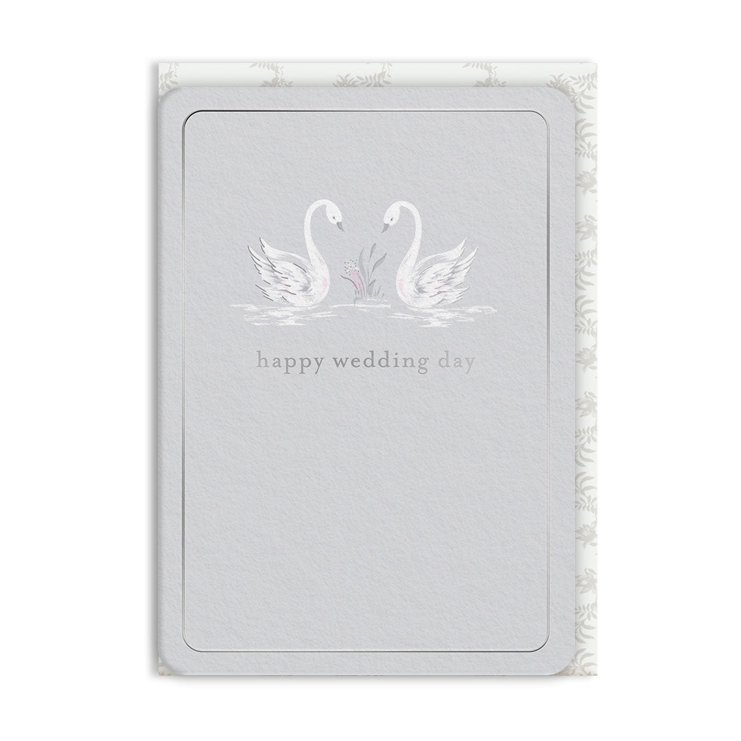 Wedding Day Swans Greeting Card