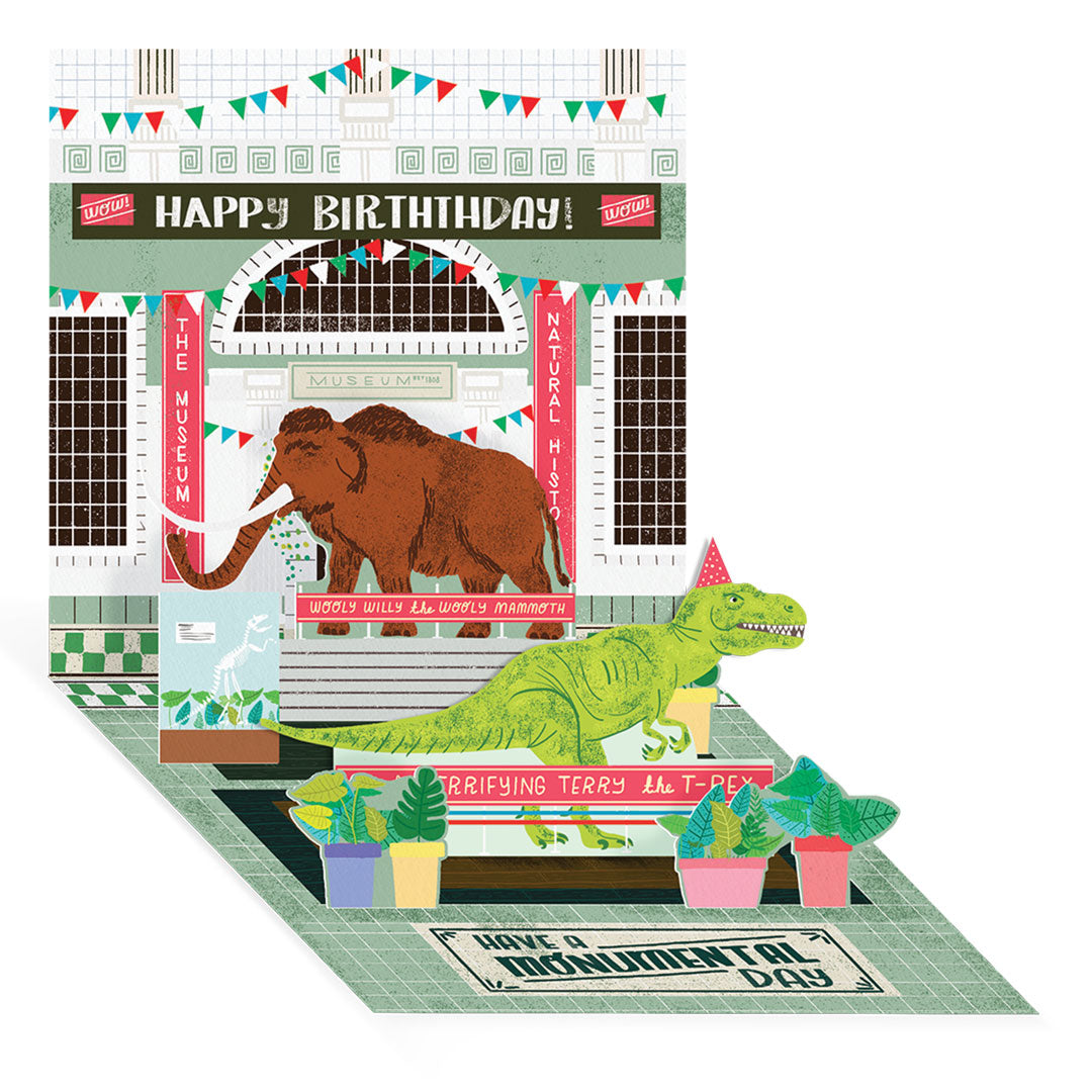 Dinosaur Museum Pop-up Greeting Card