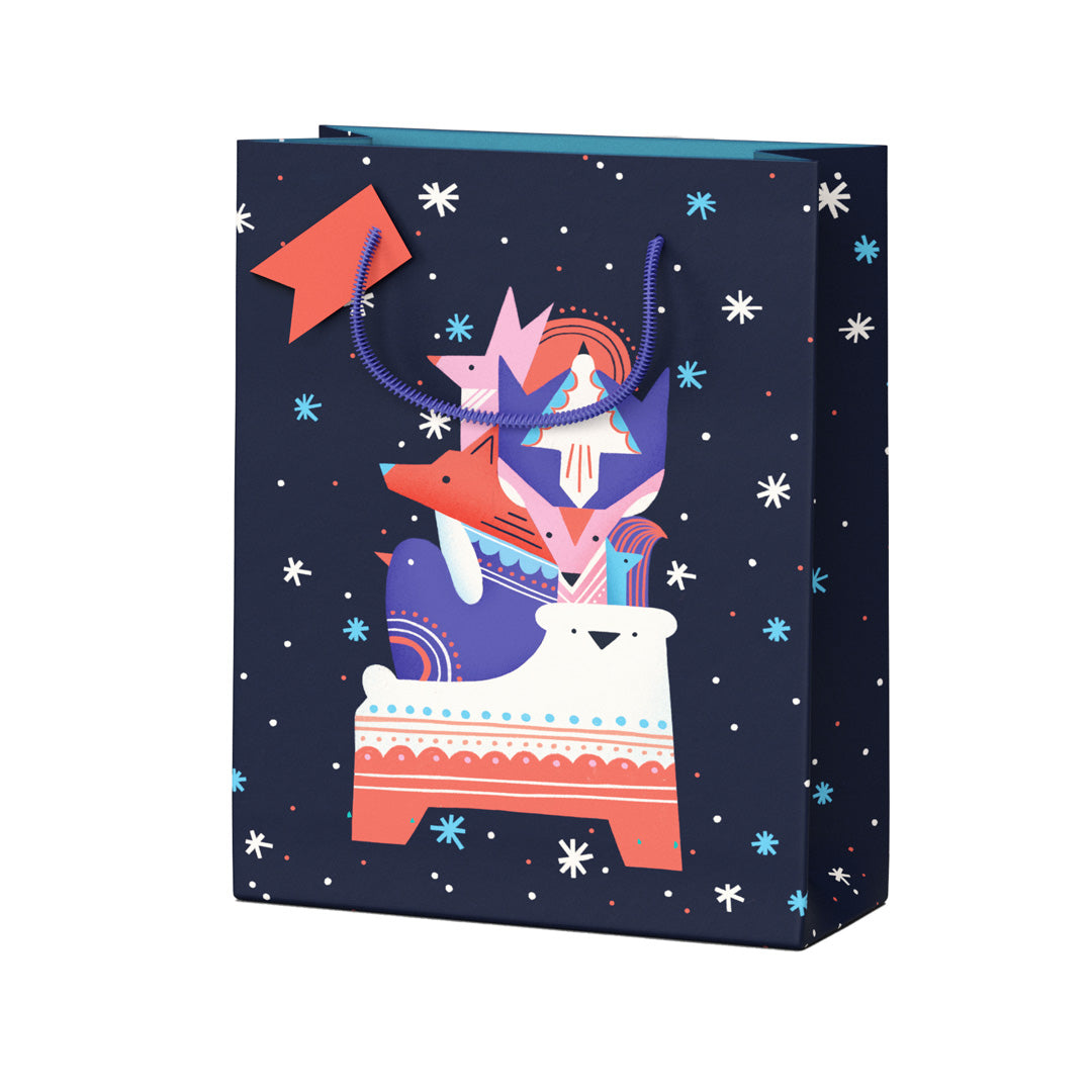 Animal Tower Large Christmas Gift Bag
