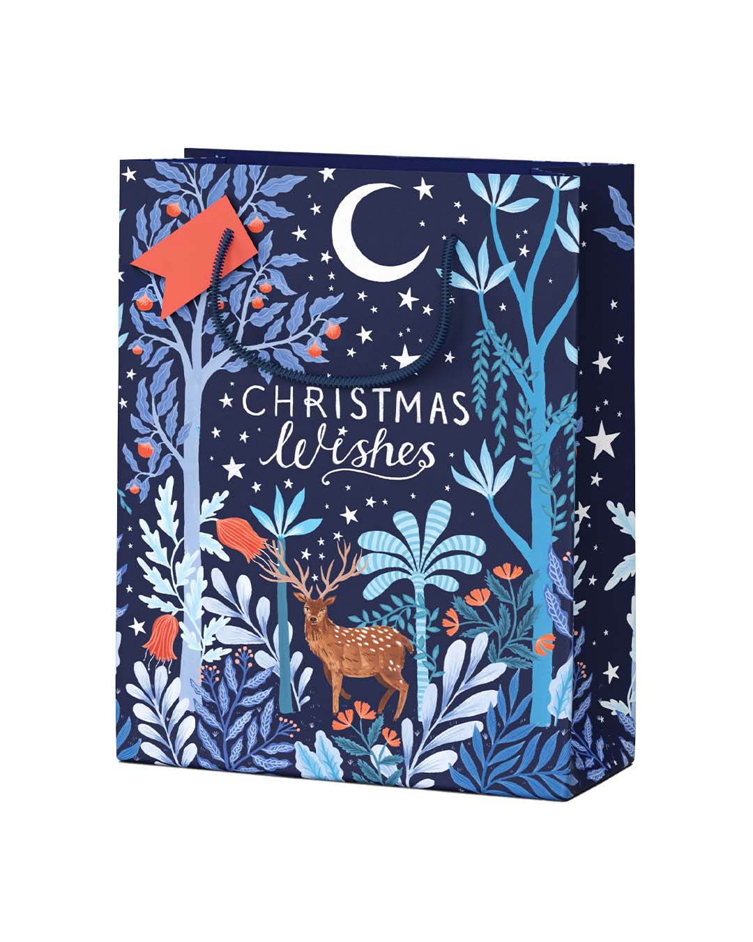 Christmas Wishes Deer In Wood Large Gift Bag