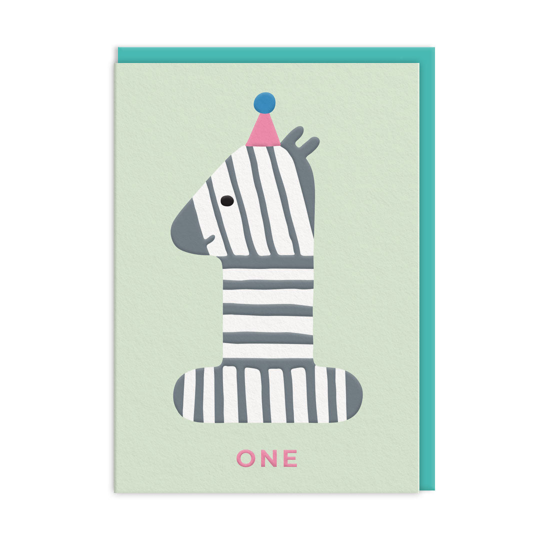 Age 1 Zebra OUTLET Greeting Card