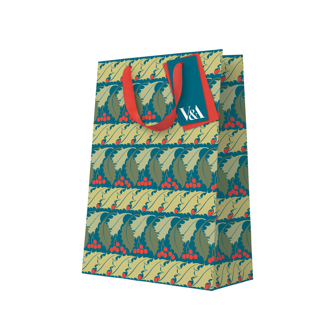 Holly Stripes Large Gift Bag