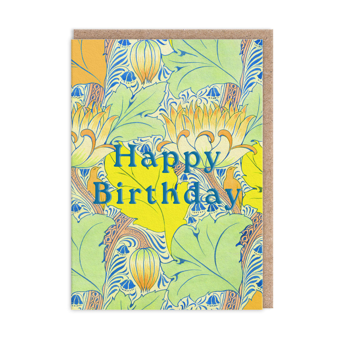 Neon Floral Arts & Crafts Greeting Card