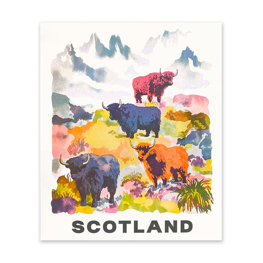 Scotland Highland Cows Art Print