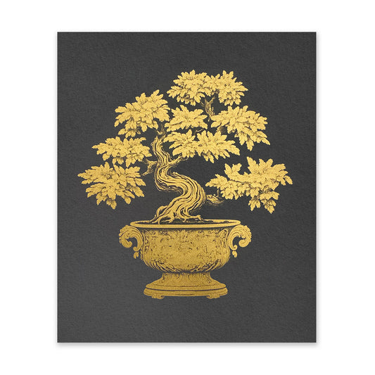 Black & Gold Regency Pot Art Print
