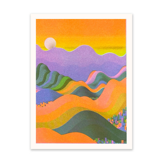 Rainbow Hillscape Art Print