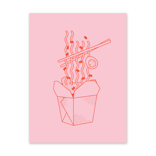Pink and Red Noodle Box Art Print