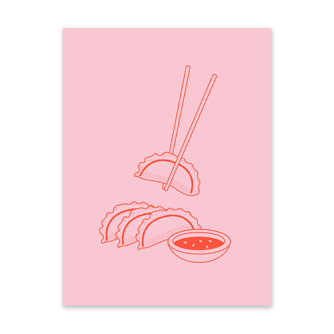 Pink and Red Gyoza Art Print