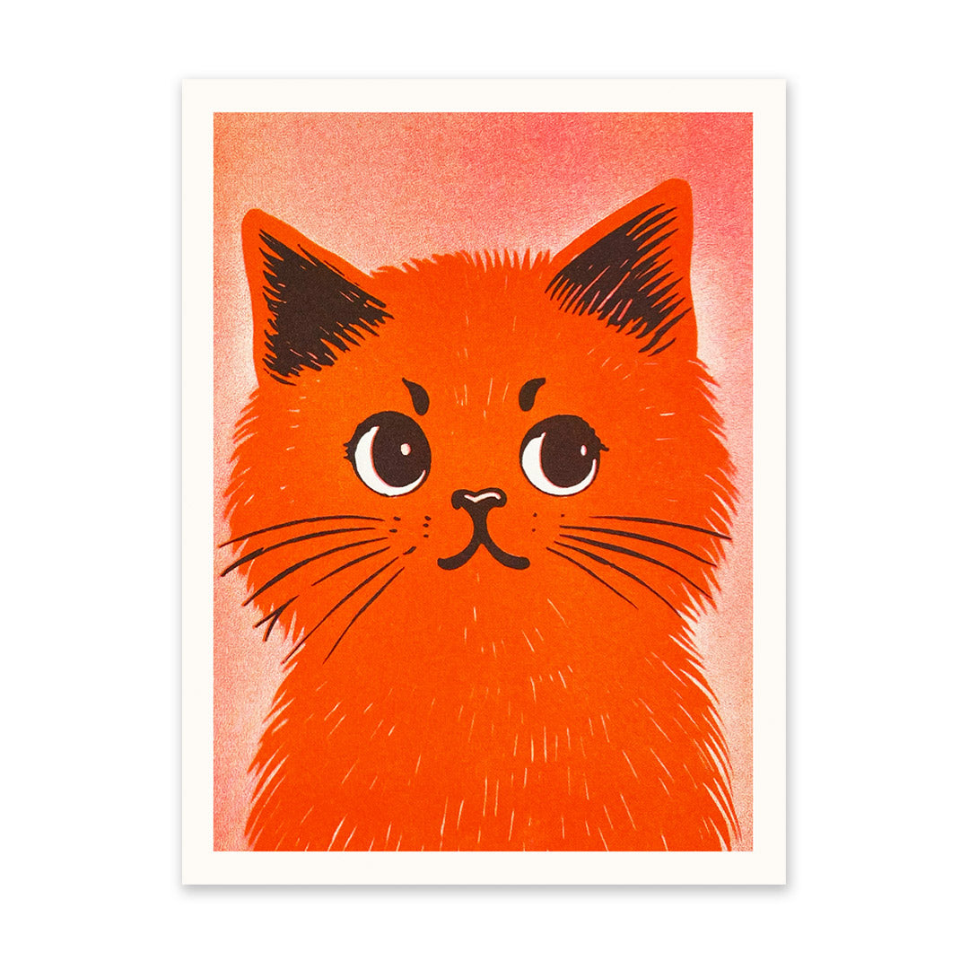 Midcentury Kitty 1 Riso Print (8x6)