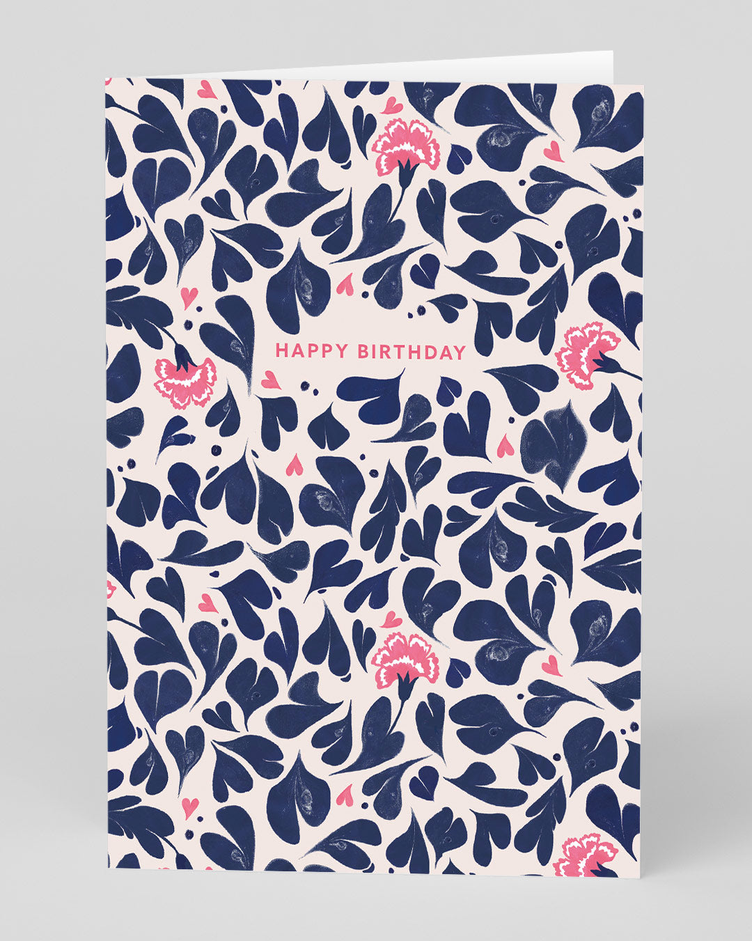 Personalised Marble Hearts and Flowers Birthday Card