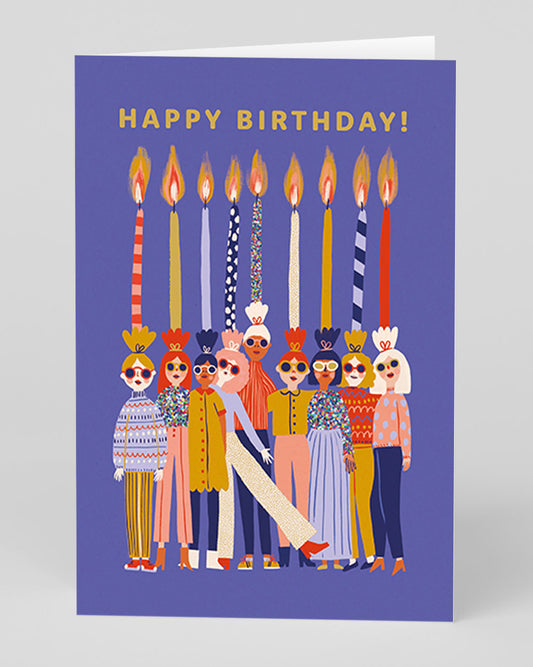 Personalised Candle Ladies Birthday Card