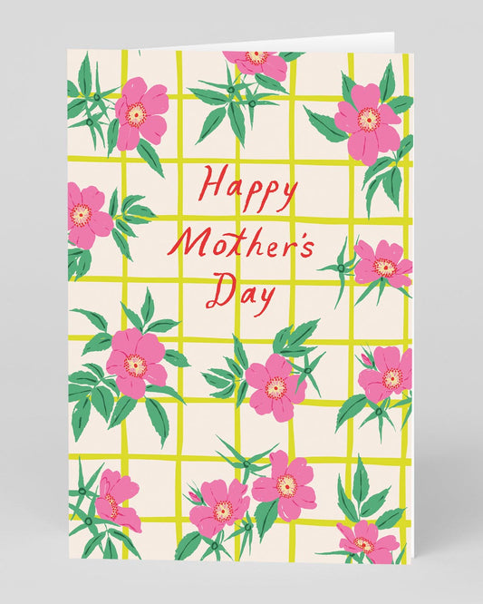 Personalised Flower Grid Pattern Mother's Day Card