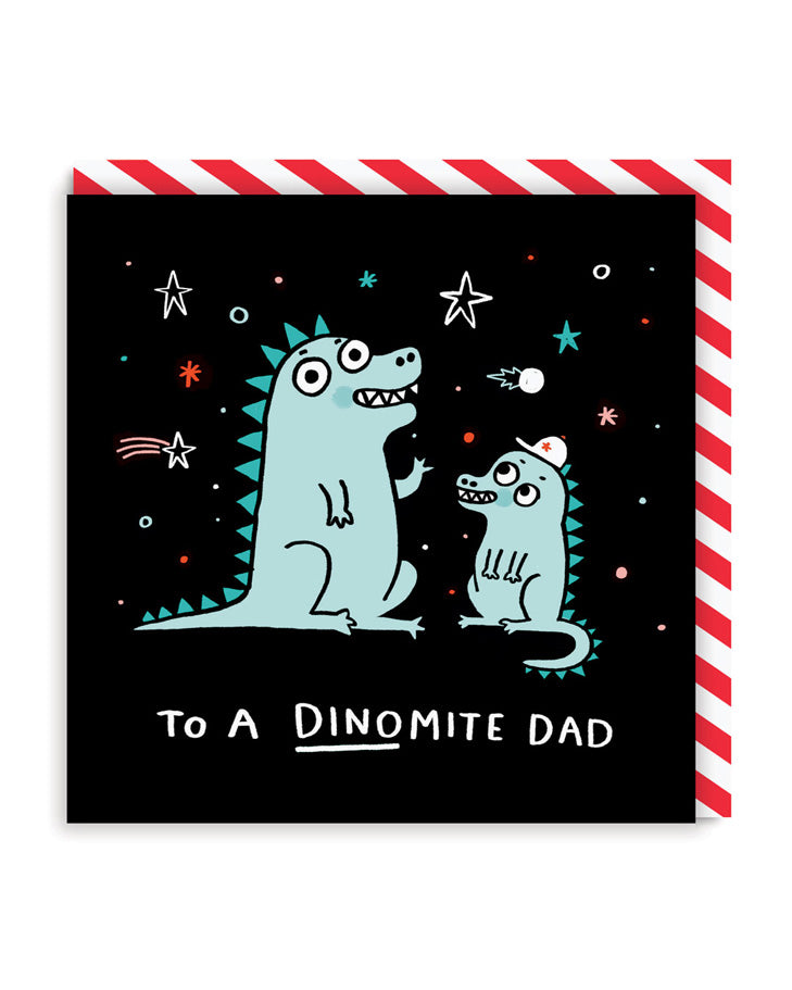 A Dinomite Dad Square Greeting Card
