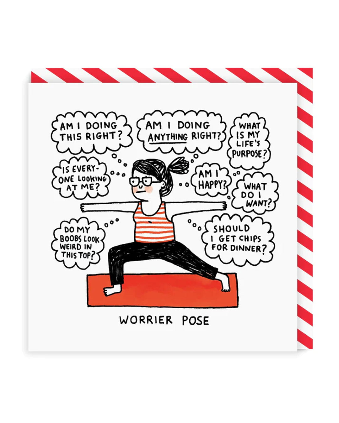 Worrier Pose Square Greeting Card