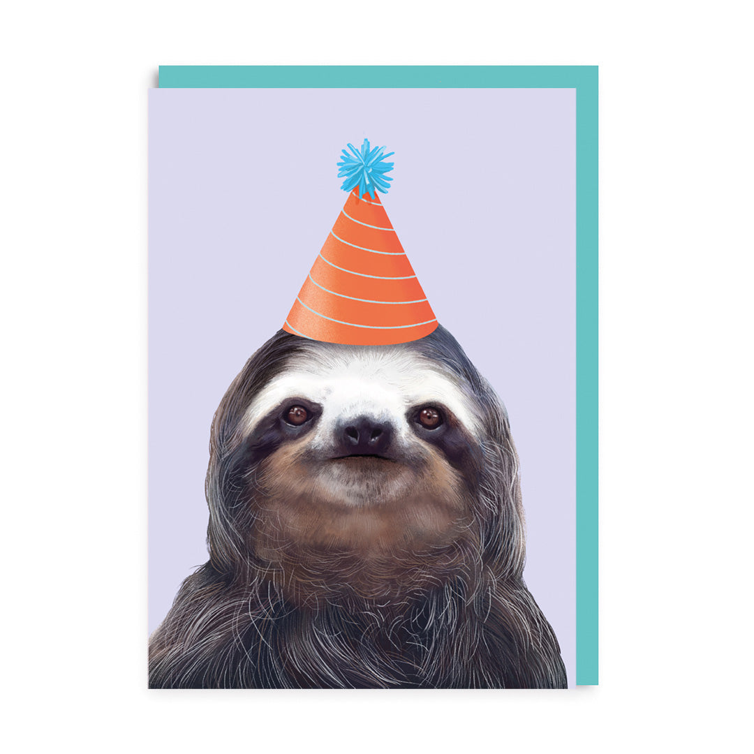 Party Hat Sloth Greeting Card