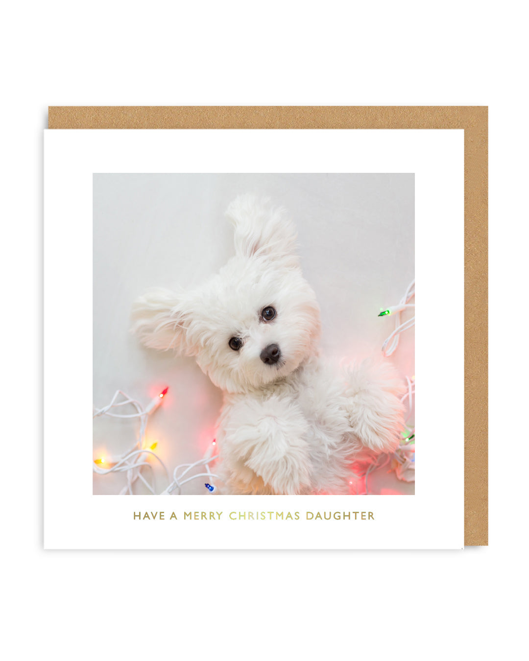Merry Christmas Daughter Cute Puppy Christmas Card