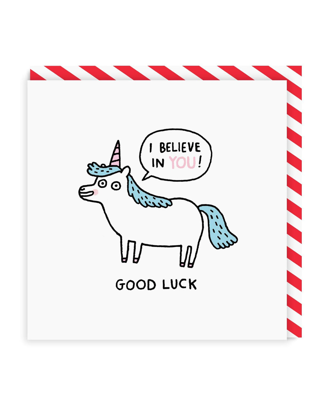 Good Luck Unicorn Square Greeting Card