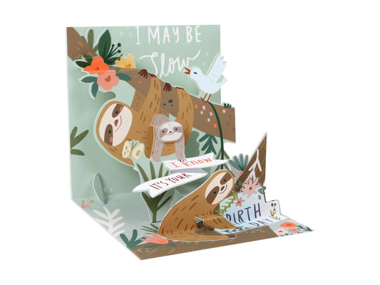 Sloth Birthday Layered Greeting Card
