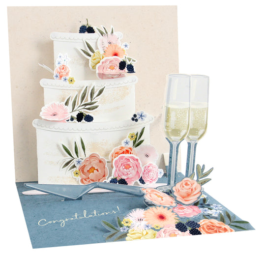 Fondant Wedding Cake Treasures: Pop-up Greeting Card