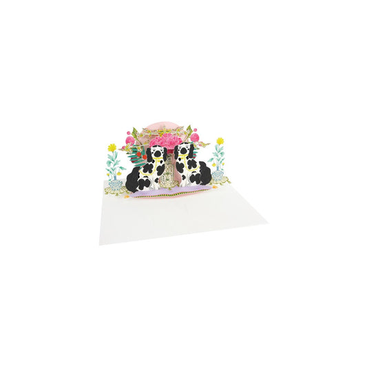 Staffordshire Dogs 3D Layered Greeting Card