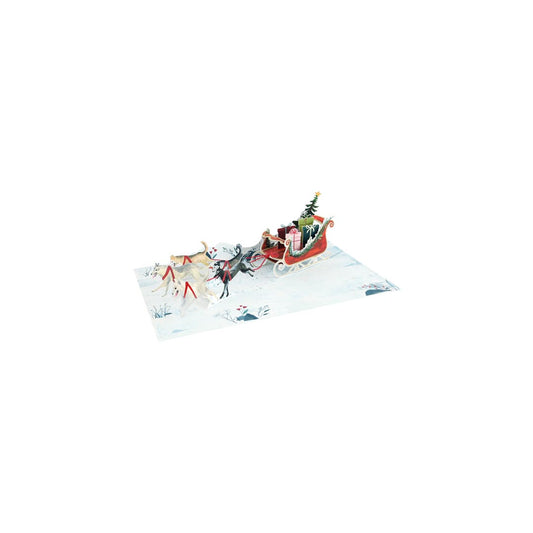 Sled Dogs 3D Pop Up Greeting Card