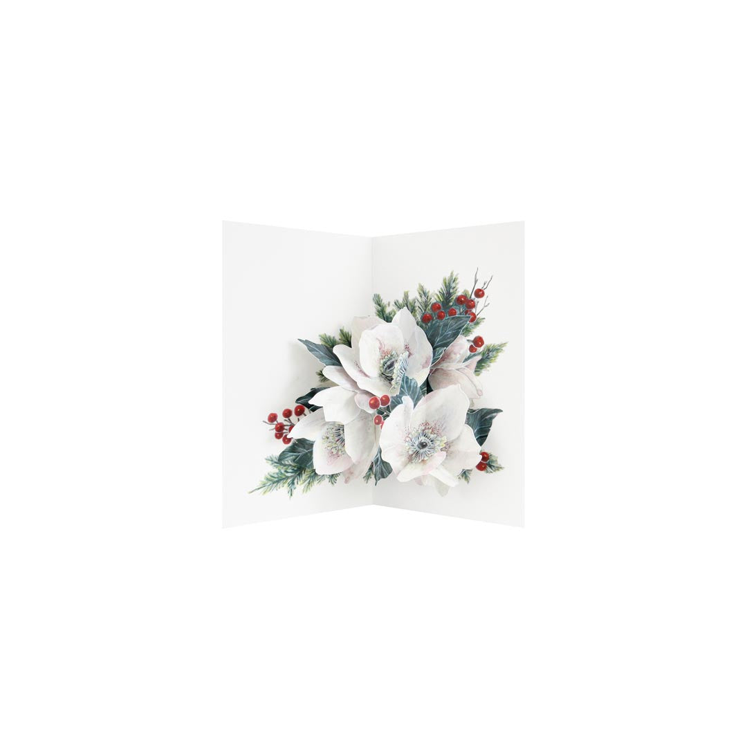 Christmas Rose 3D Pop Up Greeting Card