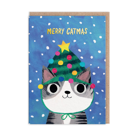 Tree Hat Kitty Greeting Card