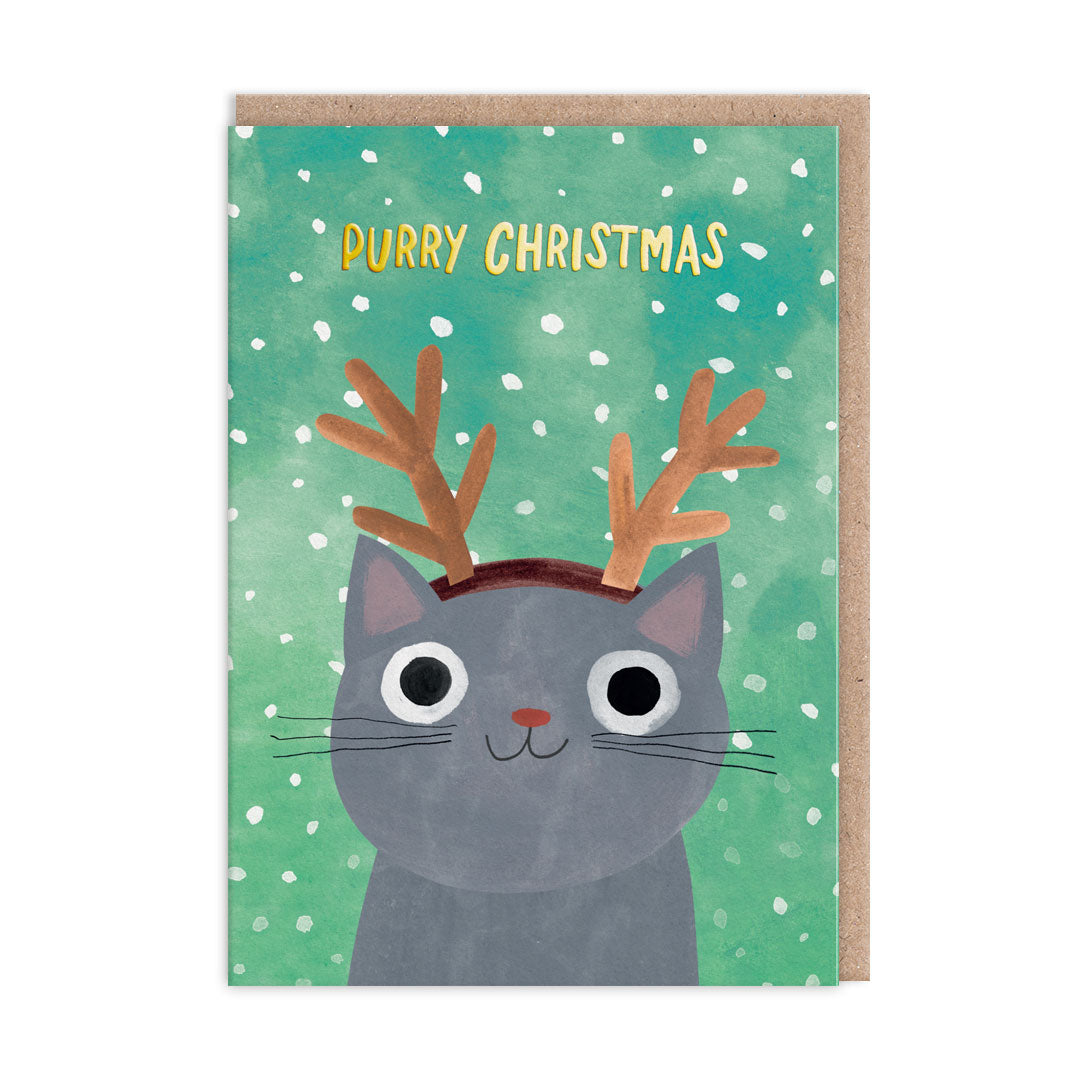Reindeer Kitty Greeting Card