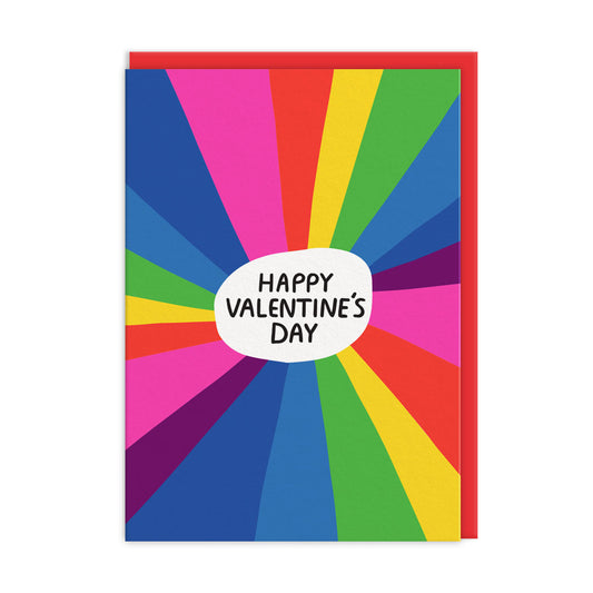 Happy Valentines Day Rainbow Greeting Card