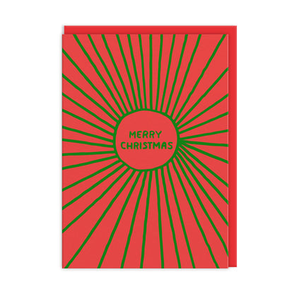 Merry Christmas Starburts Greeting Card