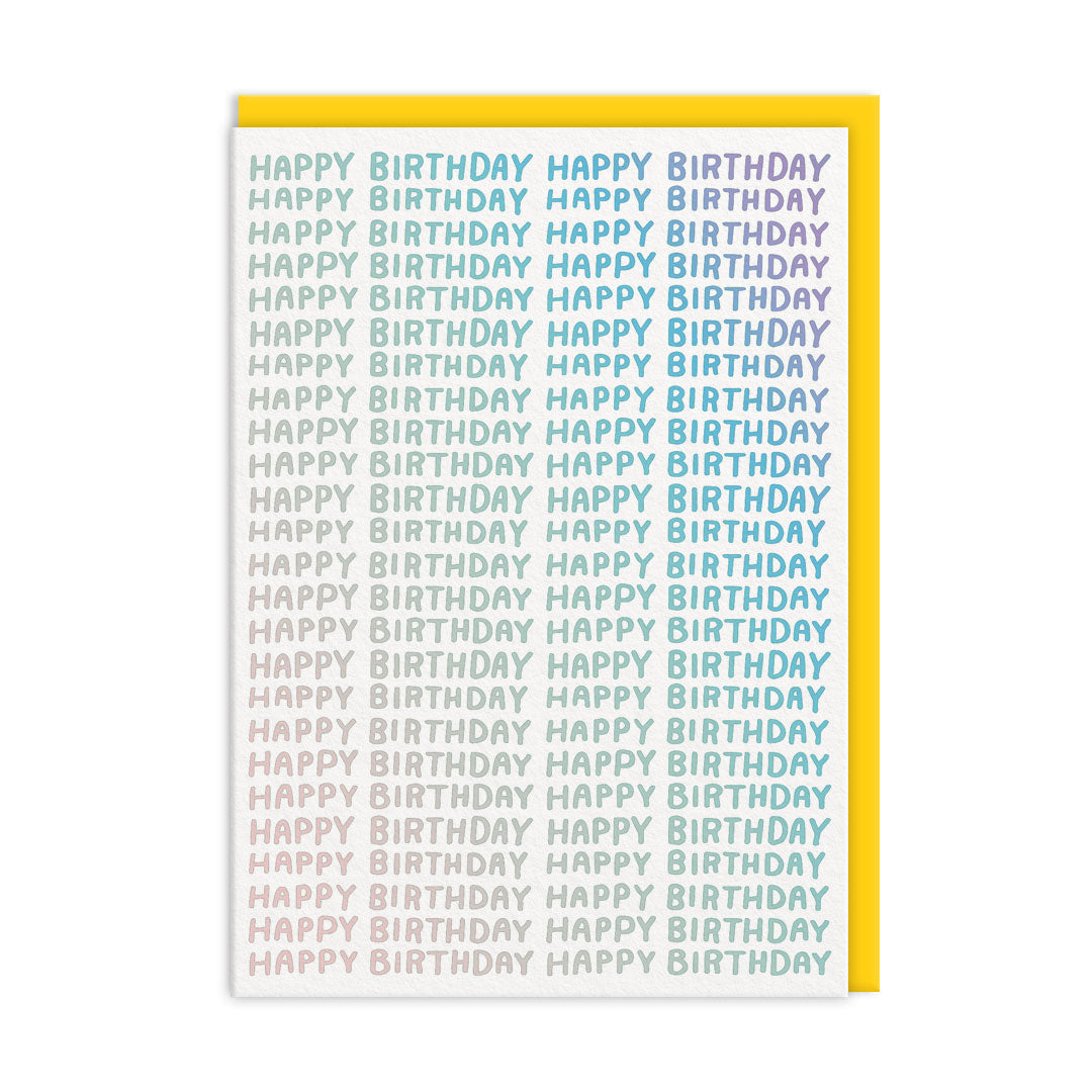 On Repeat Happy Birthday Card and Yellow Envelope