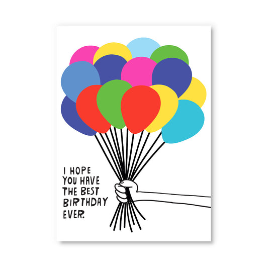 Best Birthday Ever Balloons Postcard