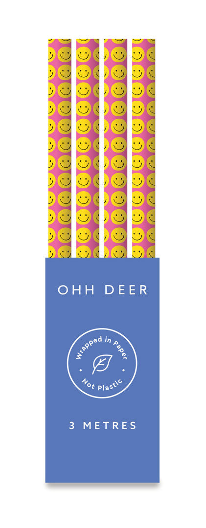 Smiley Gift Wrap 3m Roll