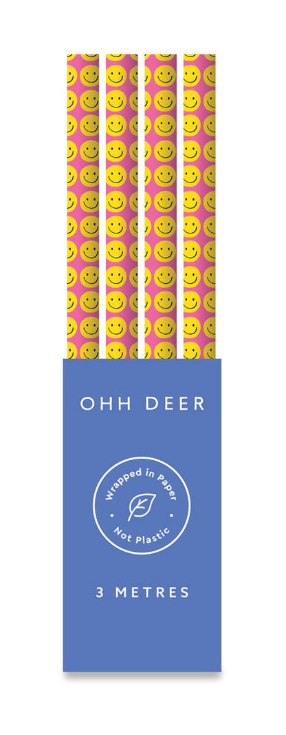 Smiley Gift Wrap 3m Roll