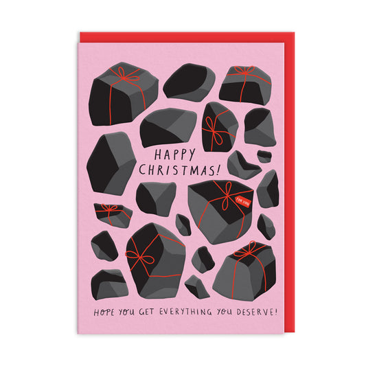 Happy Christmas Coal Greeting Card