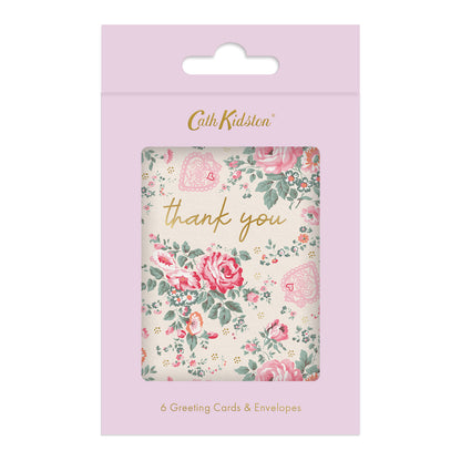 Hackney Rose Mini Greeting Card (Pack of 6)