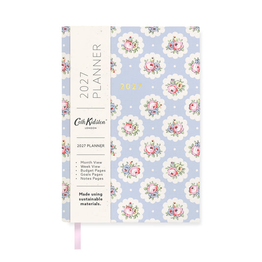 2027 Rose and Spots Blue A6 Diary