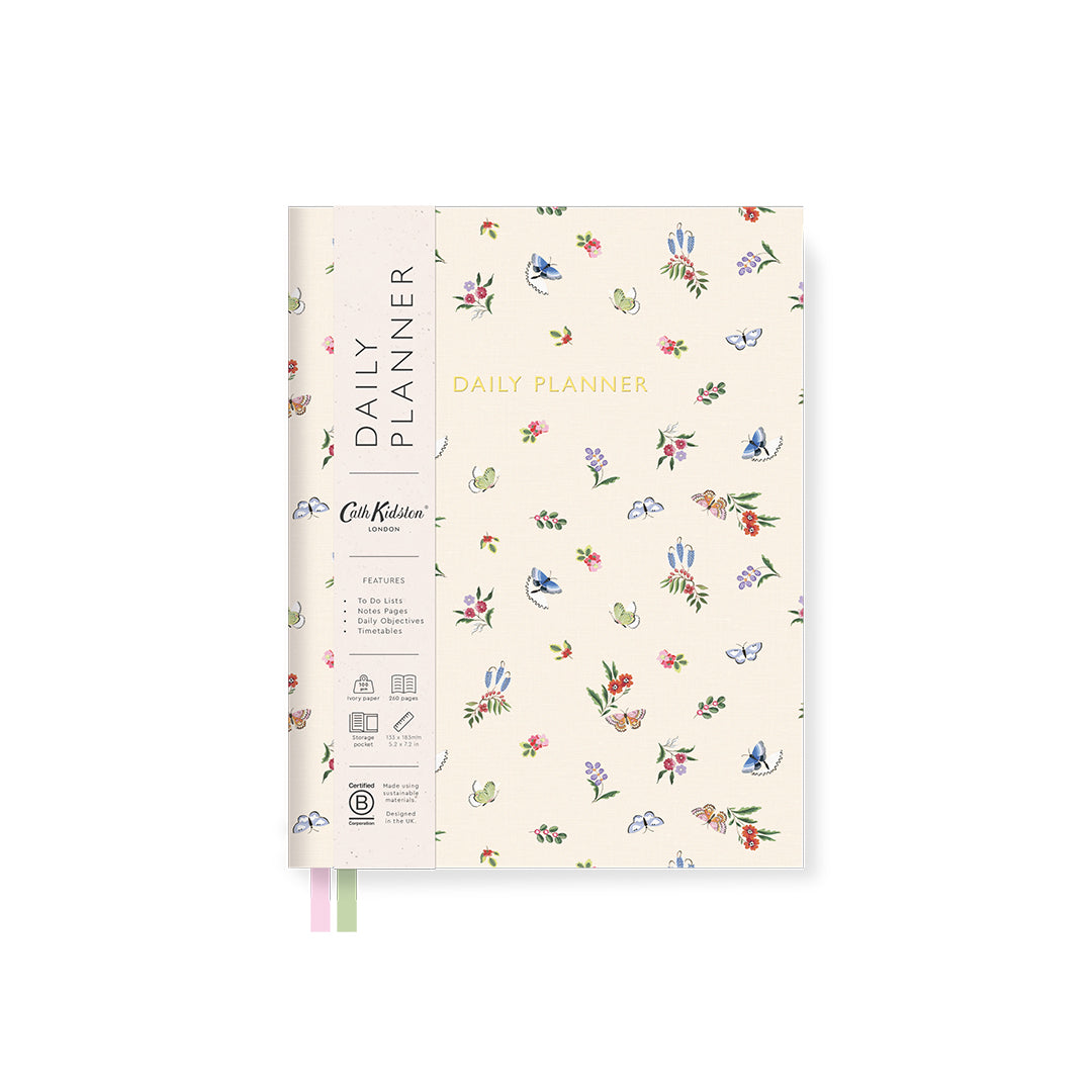 Pink Butterfly B6 Fabric Daily Planner