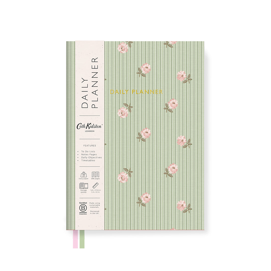 Roses and Stripes A5 Fabric Daily Planner